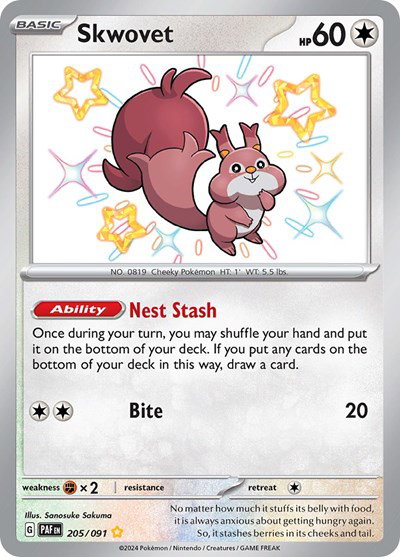 Skwovet 205/091 — Paldean Fates