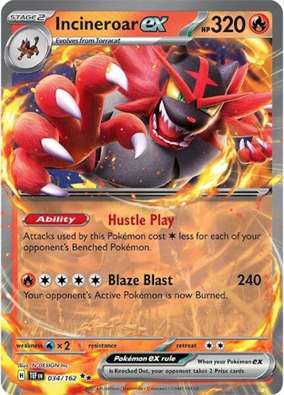 Incineroar ex 034/162 — Temporal Forces
