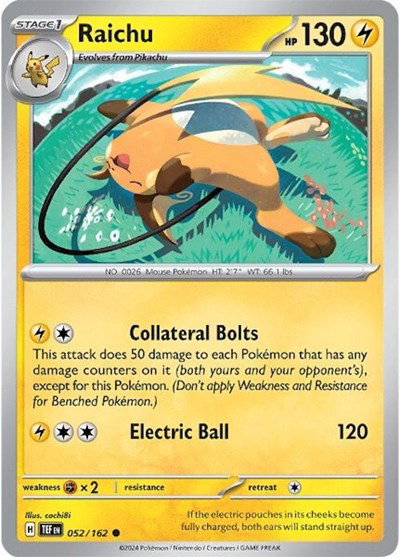 Raichu 052/162 — Temporal Forces