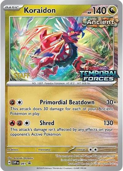 Koraidon (Prerelease) [Staff] 091 — Scarlet & Violet Promo