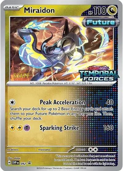 Miraidon (Prerelease) [Staff] 092 — Scarlet & Violet Promo