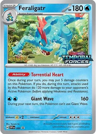 Feraligatr (Prerelease) [Staff] 089 — Scarlet & Violet Promo