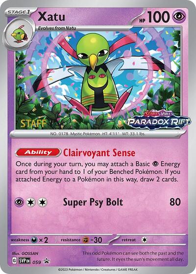 Xatu (Prerelease) [Staff] 059 — Scarlet & Violet Promo