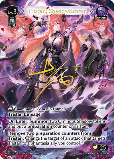 Tristan Re:Collection, Shadowdancer - Grand Archive Card List and