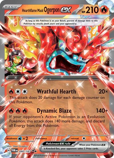 Hearthflame Mask Ogerpon ex 040/167 — Twilight Masquerade