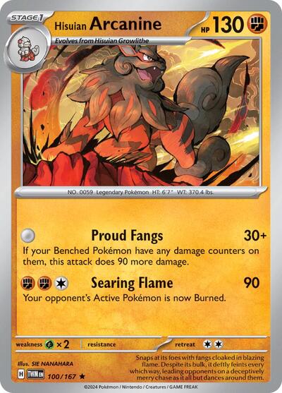 Hisuian Arcanine 100/167 — Twilight Masquerade