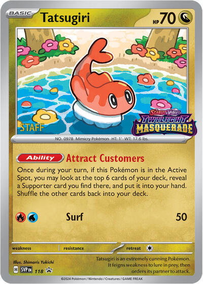 Tatsugiri (Prerelease) [Staff] 118 — Scarlet & Violet Promo
