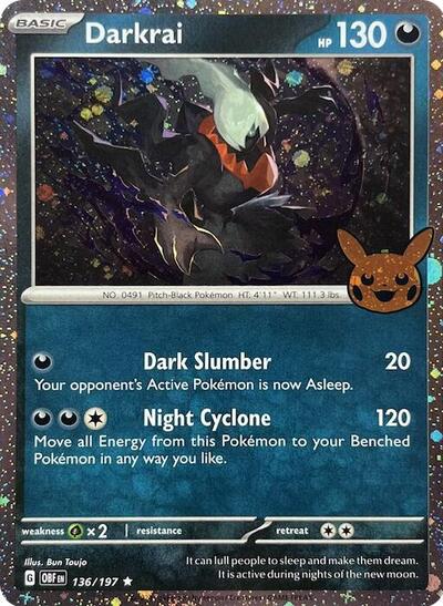 Darkrai (Cosmos Holo) 136/197 — Trick or Trade BOOster Bundle 2024