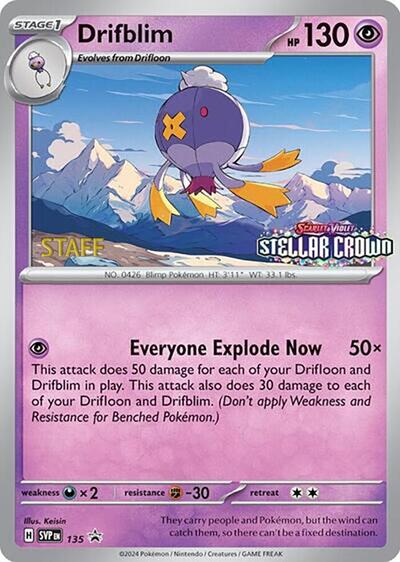 Drifblim (Prerelease) [Staff] 135 — Scarlet & Violet Promo