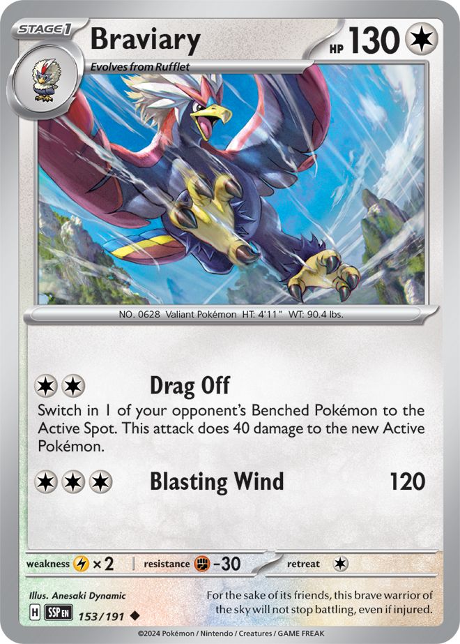 Braviary 153/191 — Surging Sparks