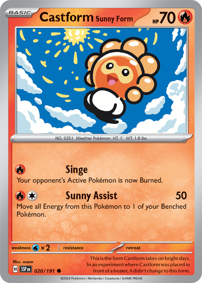 Castform Sunny Form 020/191 — Surging Sparks