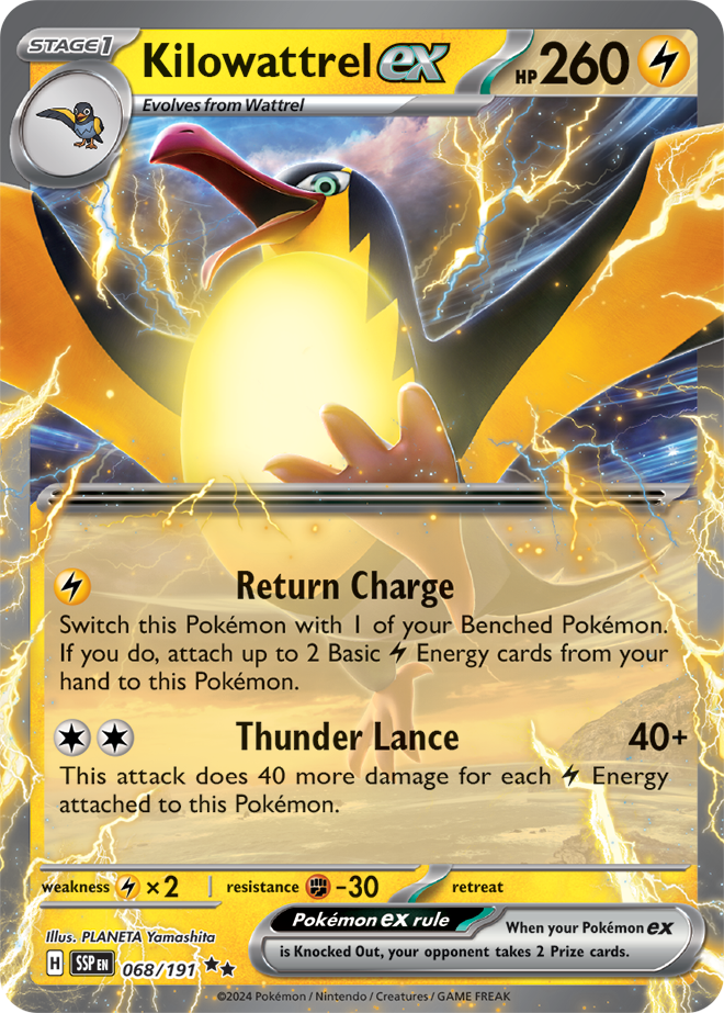 Kilowattrel ex 068/191 — Surging Sparks