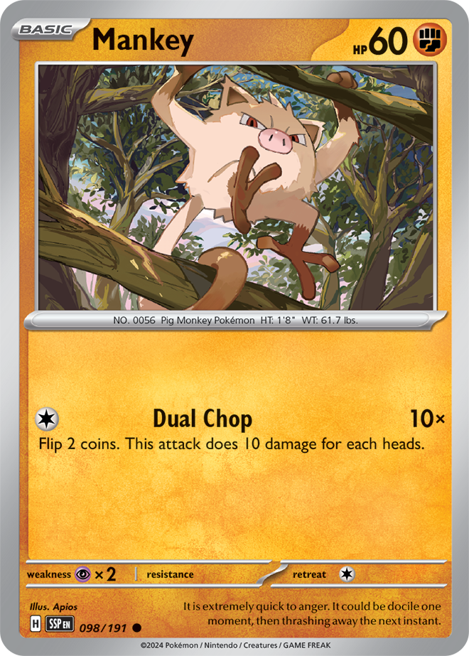 Mankey 098/191 — Surging Sparks