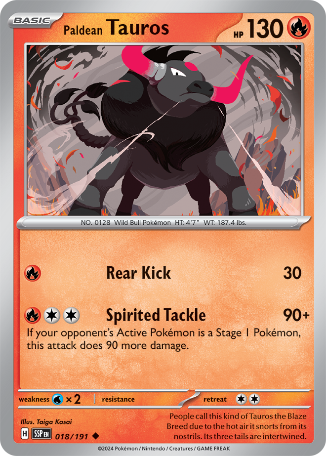 Paldean Tauros 018/191 — Surging Sparks