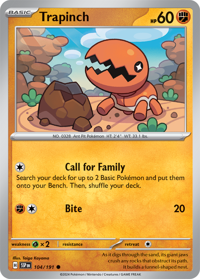 Trapinch 104/191 — Surging Sparks