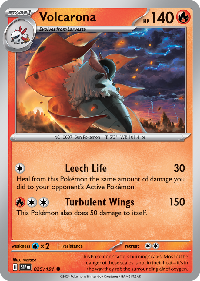 Volcarona 025/191 — Surging Sparks