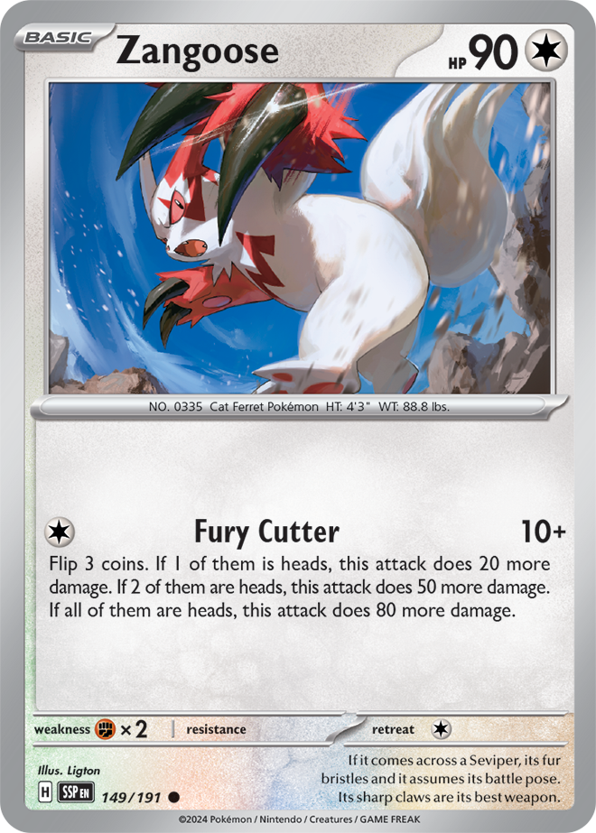 Zangoose 149/191 — Surging Sparks