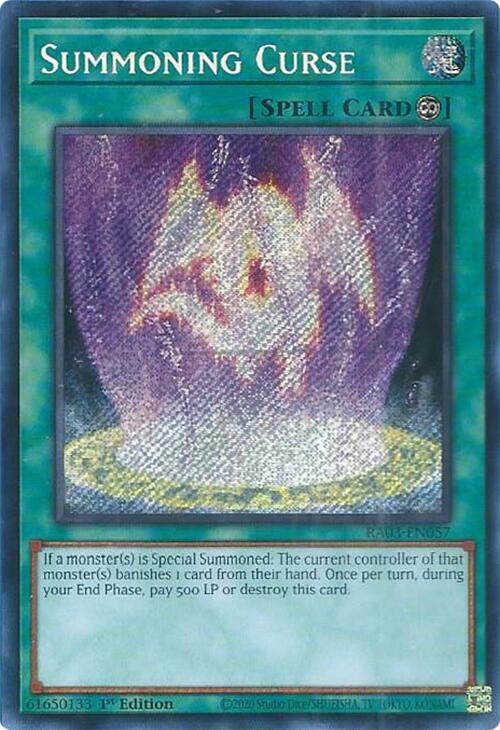 Summoning Curse (Secret Rare) - RA03-EN057 - Quarter Century Bonanza ...