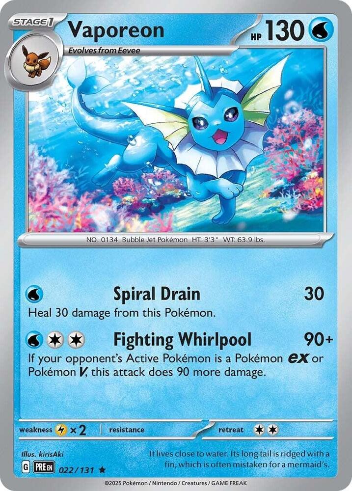 Vaporeon 022/131 — Prismatic Evolutions