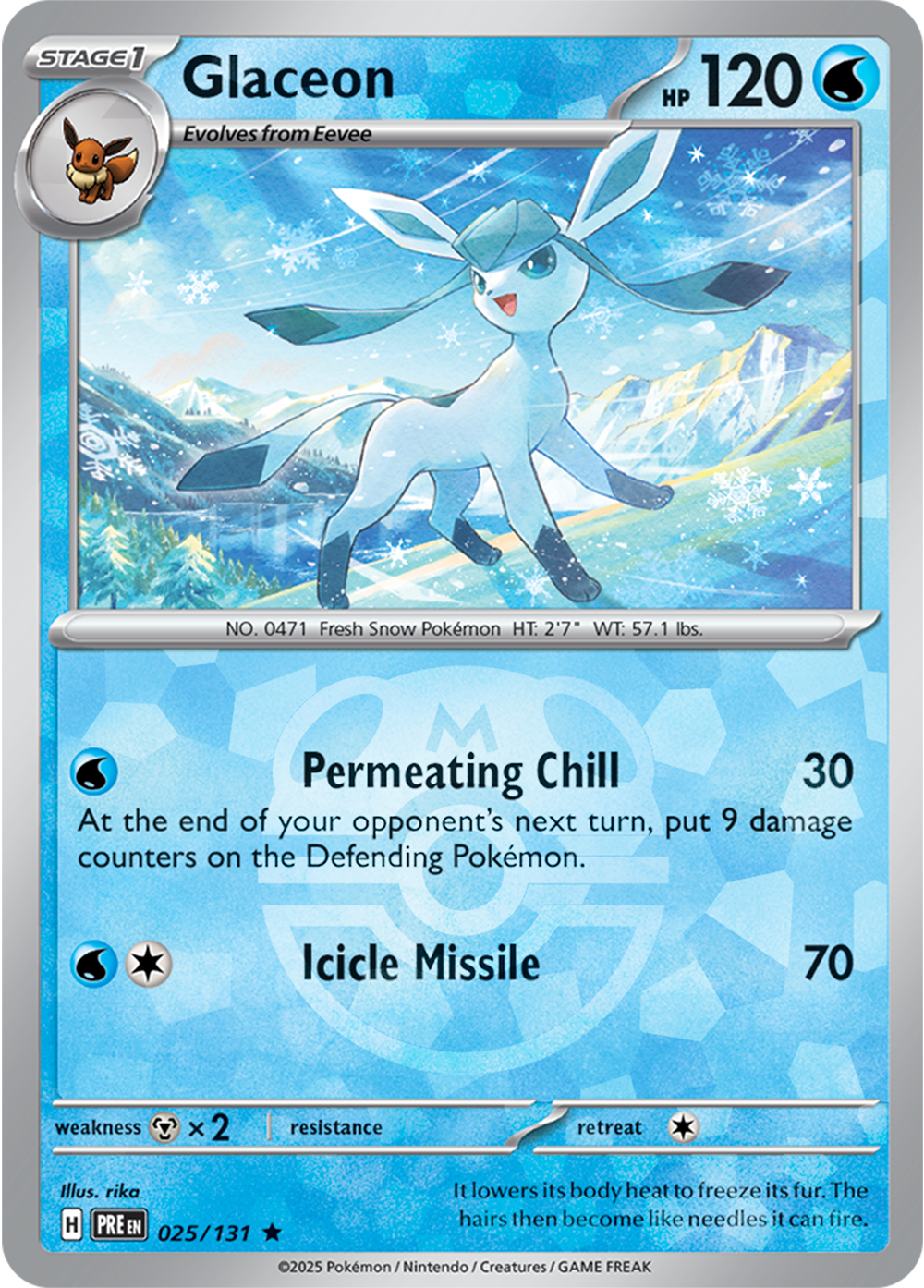 Glaceon (Master Ball Pattern) 025/131 — Prismatic Evolutions
