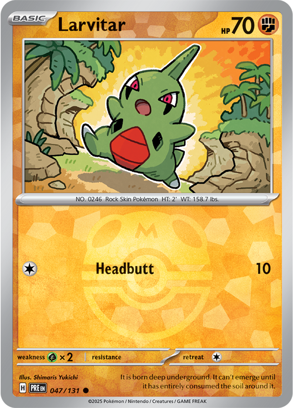 Larvitar (Master Ball Pattern) 047/131 — Prismatic Evolutions