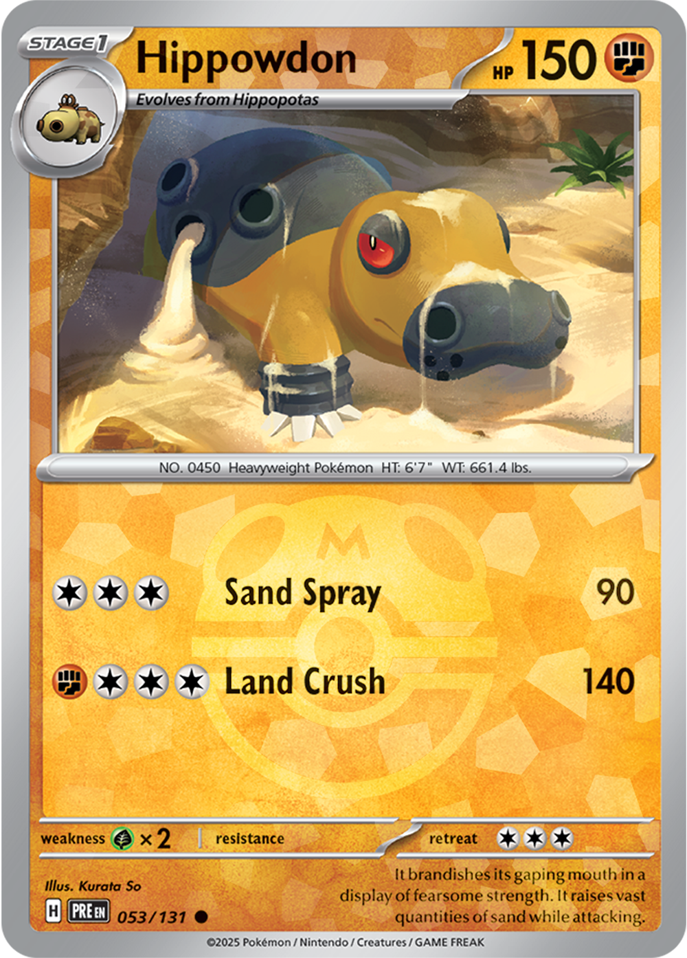 Hippowdon (Master Ball Pattern) 053/131 — Prismatic Evolutions