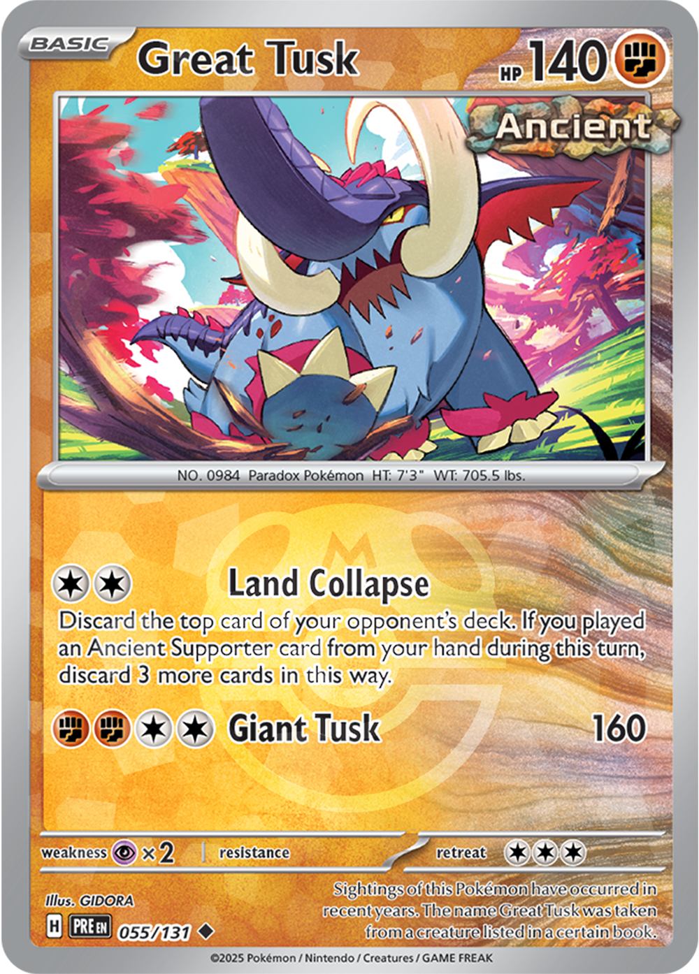 Great Tusk (Master Ball Pattern) 055/131 — Prismatic Evolutions