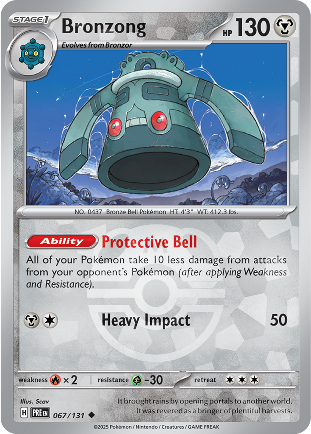 Bronzong (Master Ball Pattern) 067/131 — Prismatic Evolutions