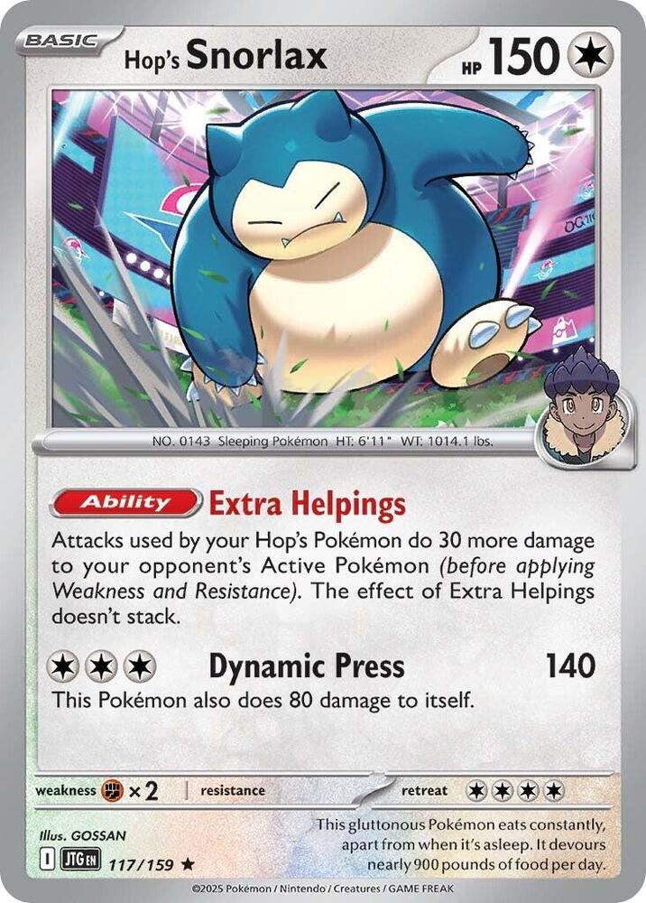 Hop's Snorlax 117/159 — Journey Together
