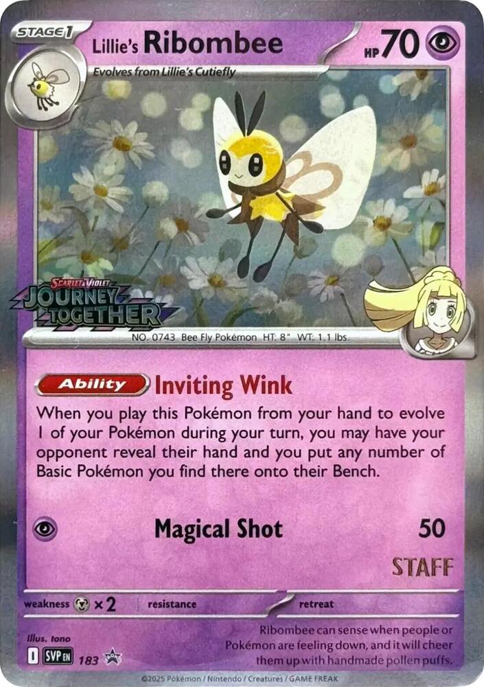 Lillie's Ribombee (Prerelease) [Staff] 183 — Scarlet & Violet Promo