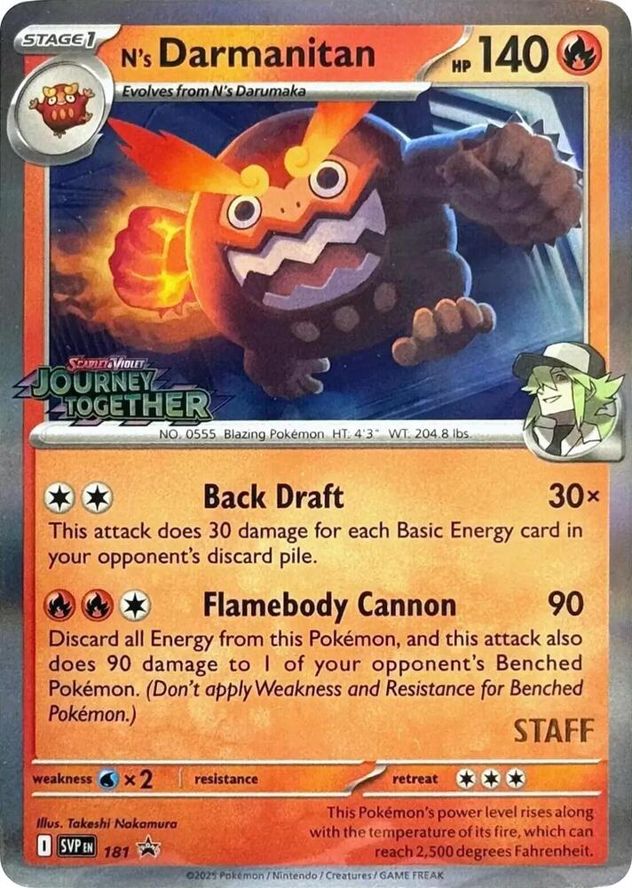 N's Darmanitan (Prerelease) [Staff] 181 — Scarlet & Violet Promo