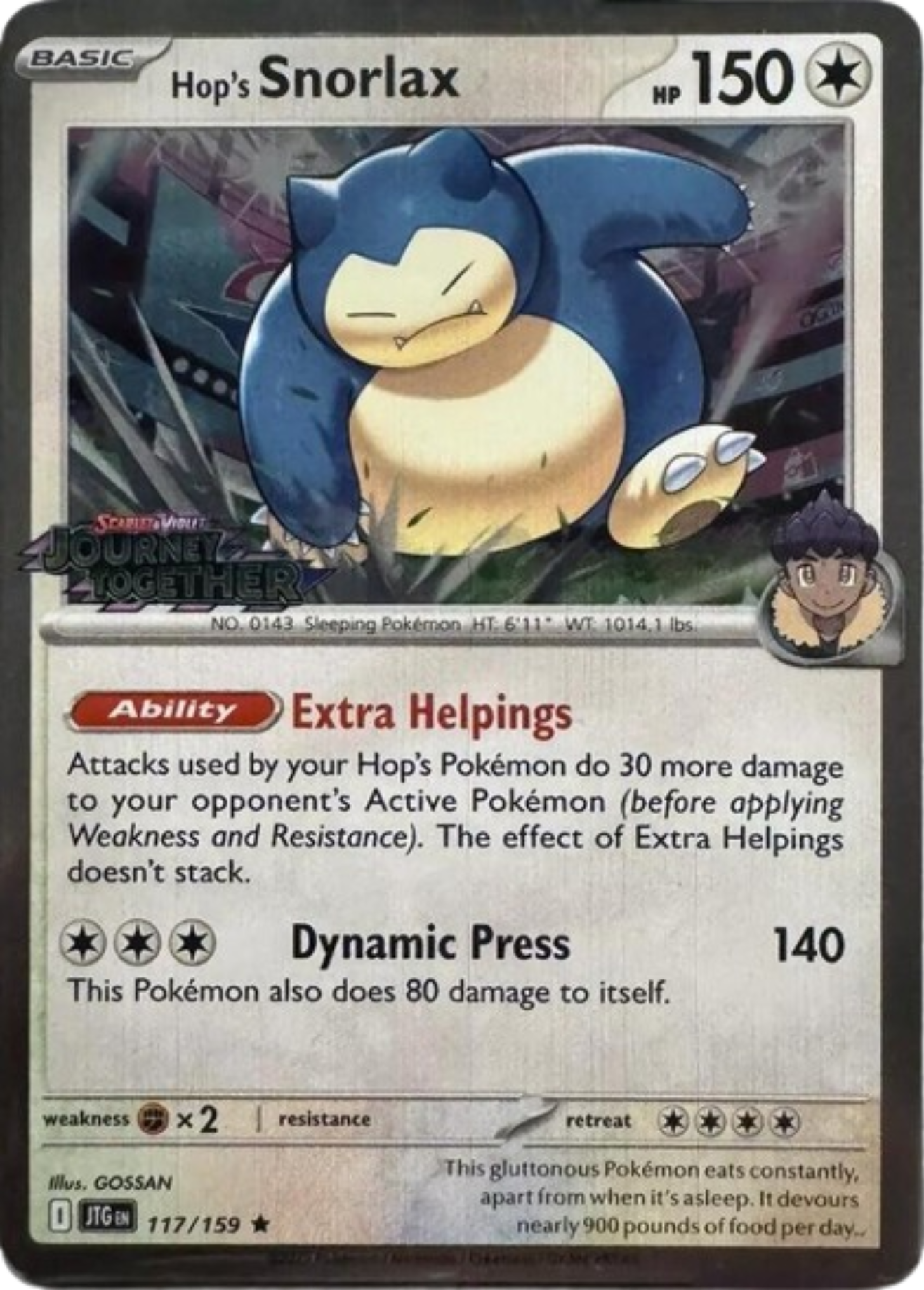 Hop's Snorlax (Cosmos Holo) 117/159 — Scarlet & Violet Promo