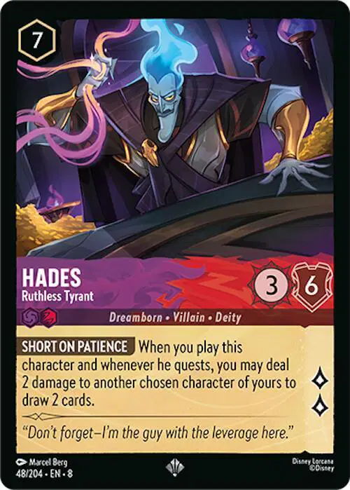 Lorcana Reign Of Jafar Hades Ruthless Tyrant 48 204 Lorcana reign of jafar hades ruthless tyrant 48 204