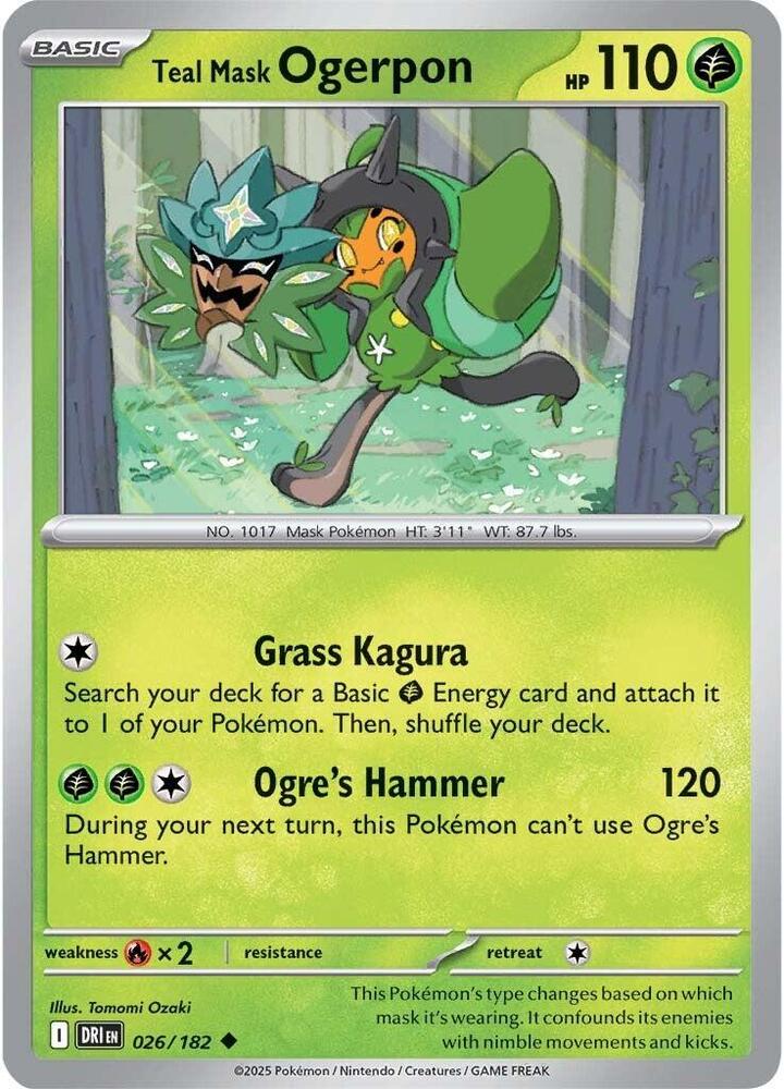 ogerpon pokemon card price Teal Mask Ex (211/167) you may attach a basic G Energy card from your hand to this Pokmon Teal Mask Ogerpon ex -