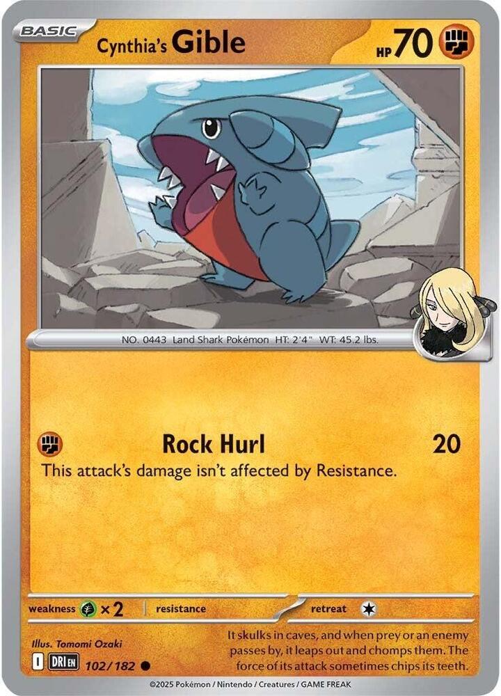 Cynthia's Gible 102/182 — Destined Rivals