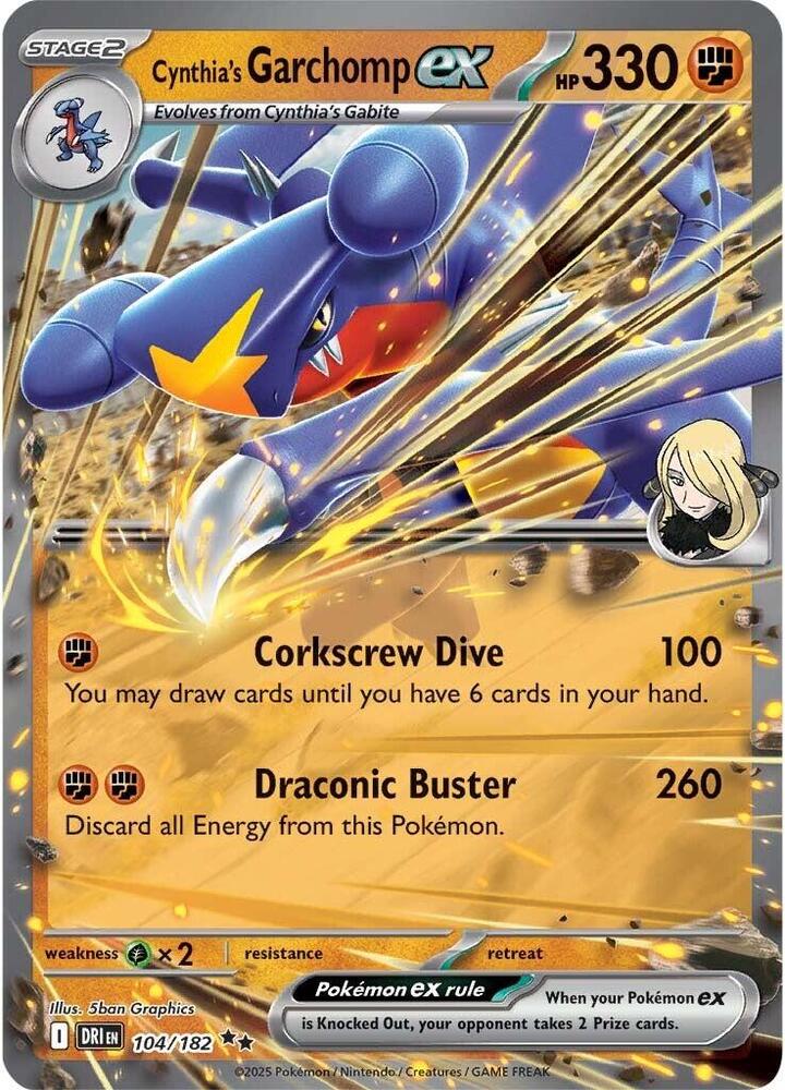 Cynthia's Garchomp ex 104/182 — Destined Rivals