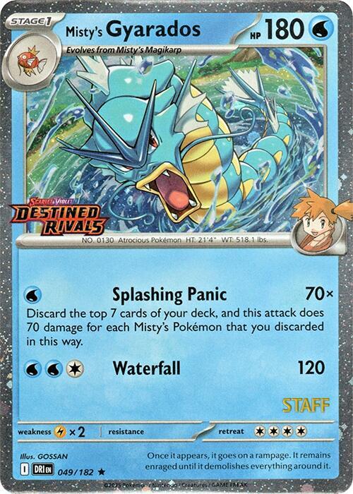 Misty's Gyarados (Prerelease Staff) - 049/182 - Scarlet & Violet