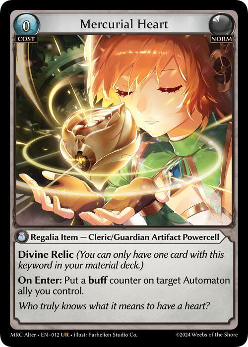 Mercurial Heart Alter Edition - Grand Archive Card List and Prices