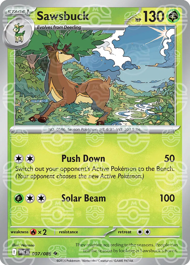 Sawsbuck Master Ball Pattern 007 086 White Flare Pokemon Collectr sawsbuck-master-ball-pattern-007-086-white-flare-pokemon-collectr