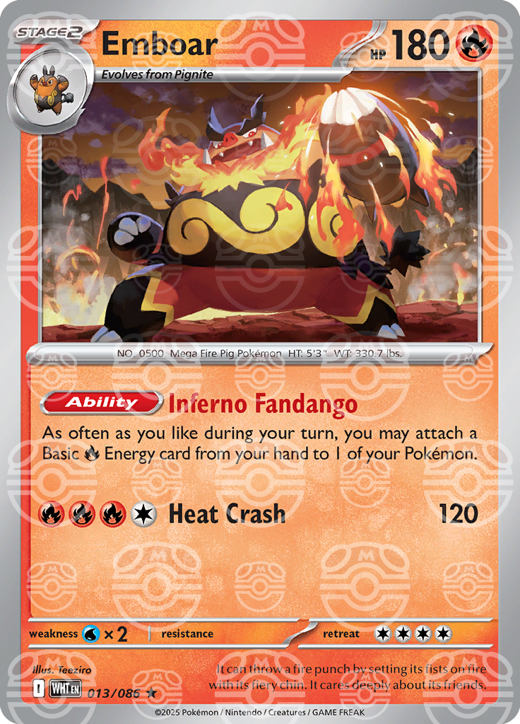 Emboar (Master Ball Pattern) 013/086 — White Flare