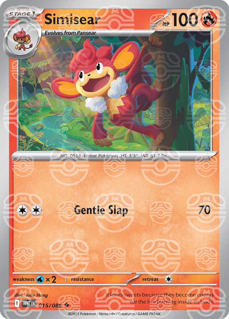 Simisear (Master Ball Pattern) 015/086 — White Flare