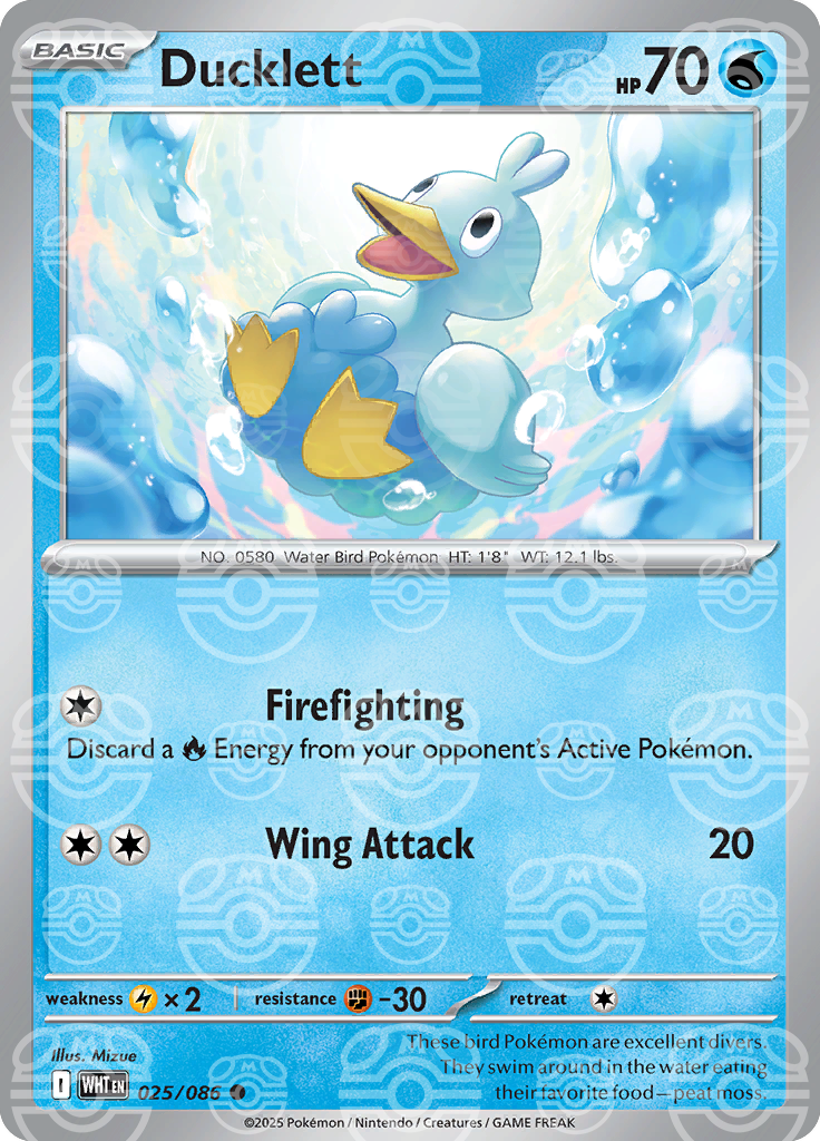 Ducklett (Master Ball Pattern) 025/086 — White Flare