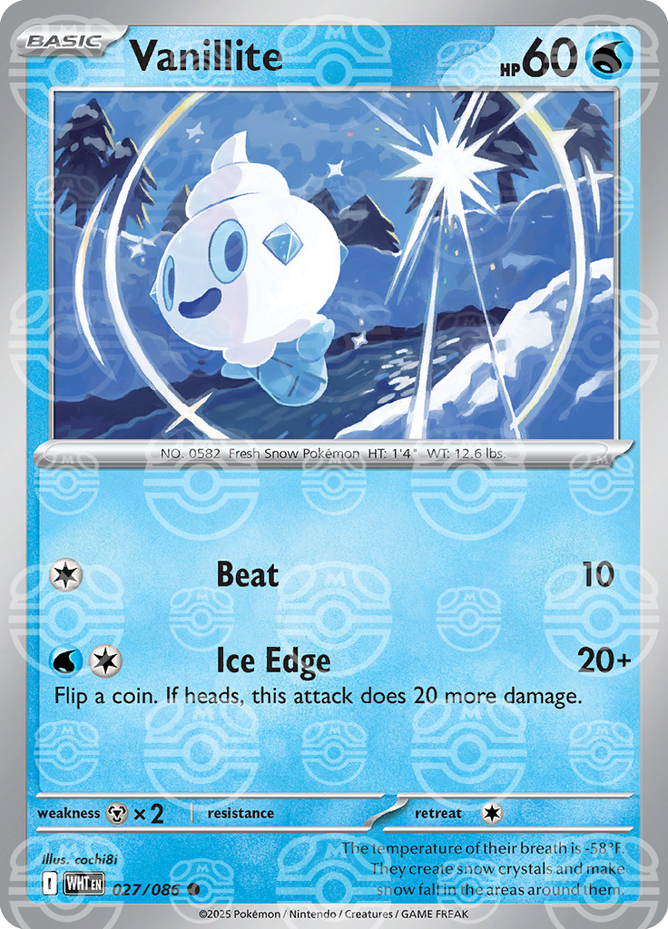 Vanillite (Master Ball Pattern) 027/086 — White Flare