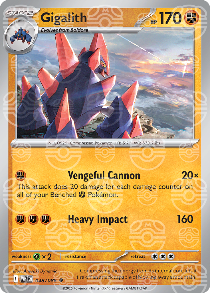 Gigalith (Master Ball Pattern) 048/086 — White Flare