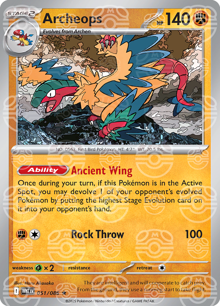 Archeops (Master Ball Pattern) 051/086 — White Flare