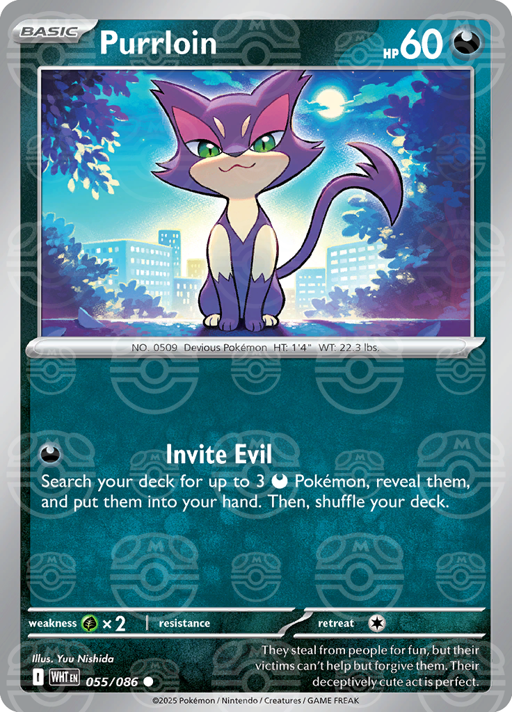 Purrloin (Master Ball Pattern) 055/086 — White Flare