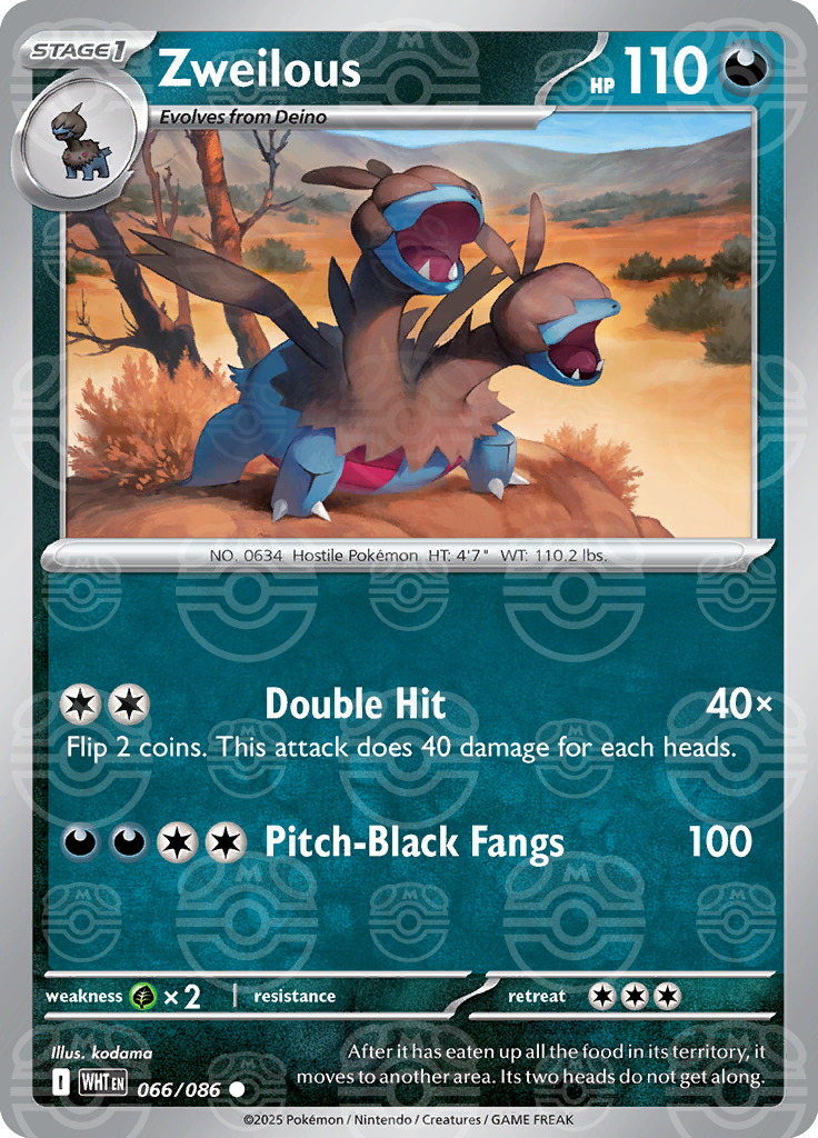 Zweilous (Master Ball Pattern) 066/086 — White Flare