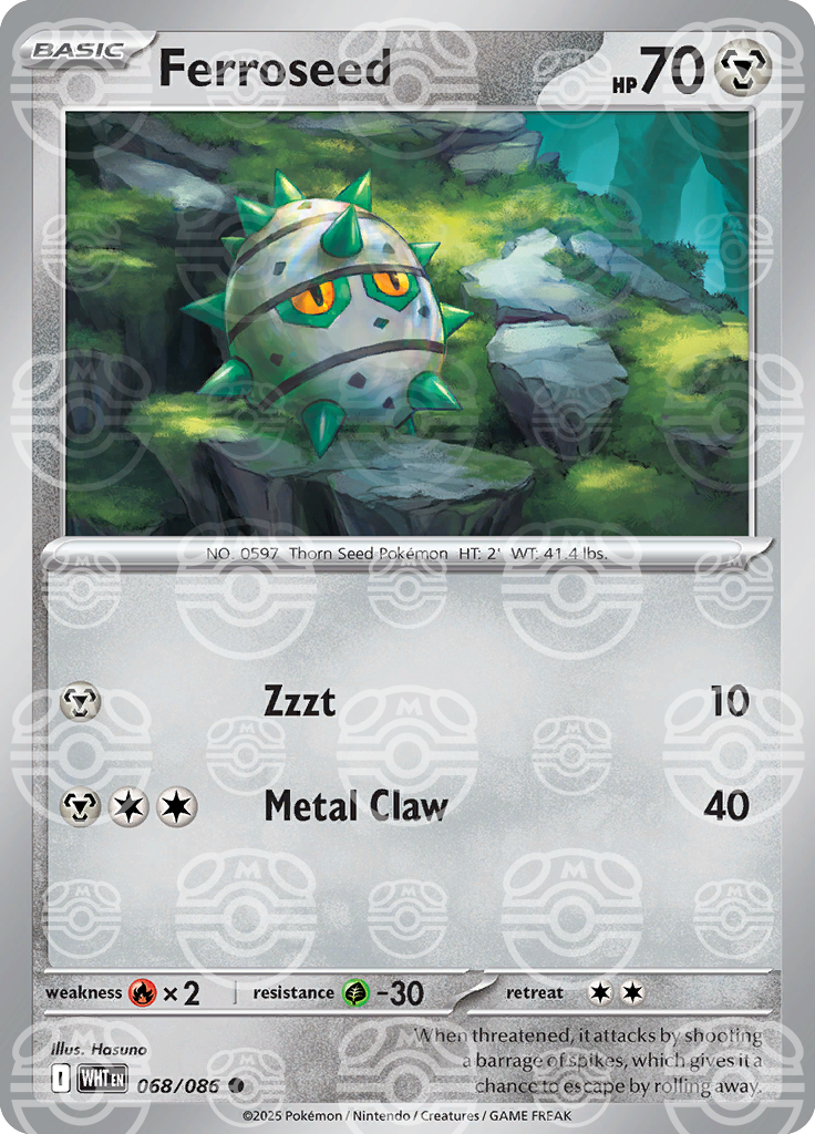 Ferroseed (Master Ball Pattern) 068/086 — White Flare