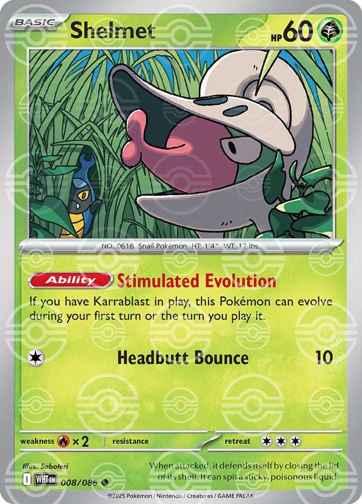 Shelmet (Poke Ball Pattern) 008/086 — White Flare
