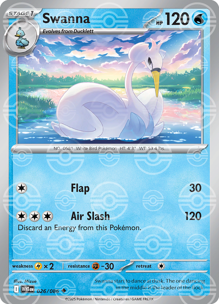 Swanna (Poke Ball Pattern) 026/086 — White Flare